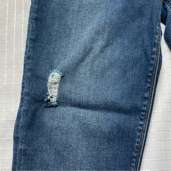 Spanx Blue Jean Jeggings Size Small Raw Hem Faux Front Pockets Distressed Flawed - Picture 4 of 14